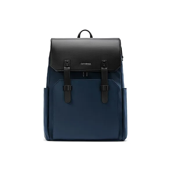 SAMSONITE Cow Leather Backpack Regular Unisex Blue/Black-0