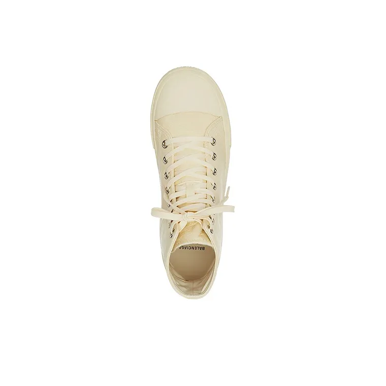 Balenciaga Paris High Top Sneakers 'Beige Leather And Beige Rubber'-3