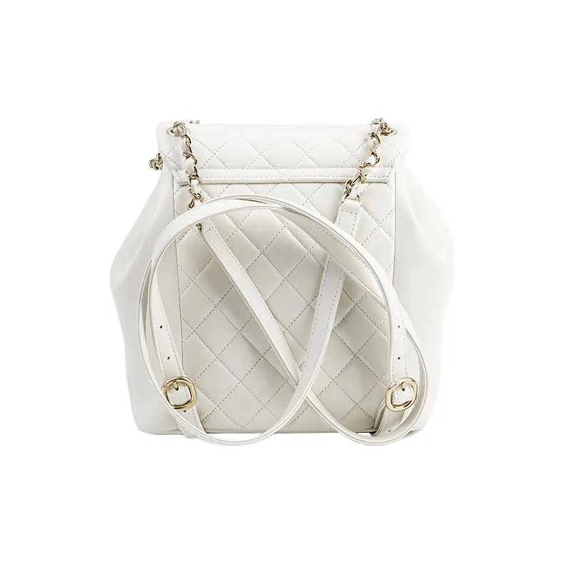 CHANEL Duma23C Spring Cow Leather Backpack Tubas Women's White-2