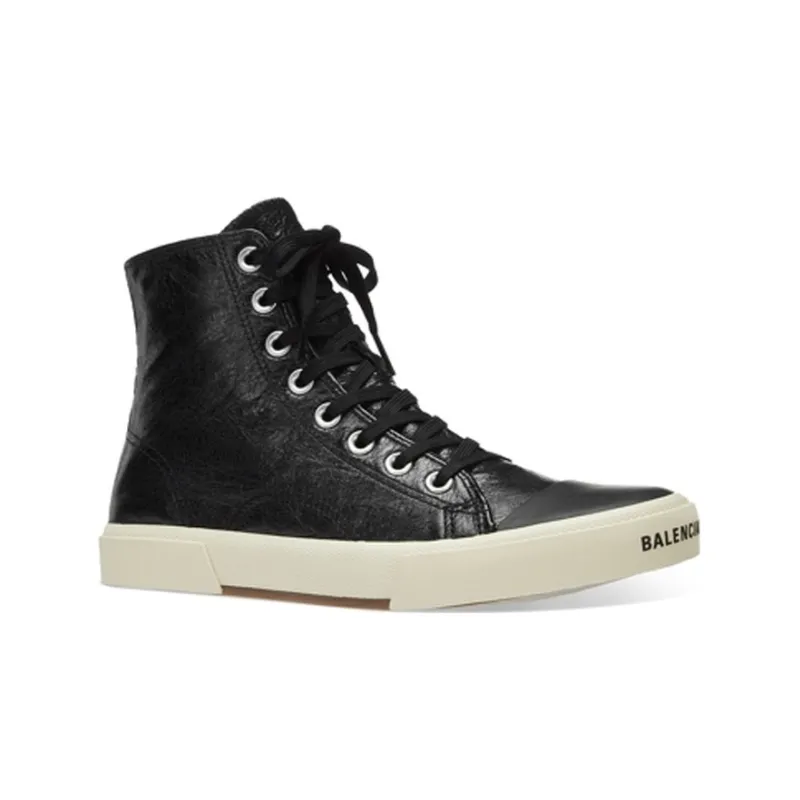 Balenciaga Paris High Top Sneakers 'Black Leather And White Rubber' Women's-2