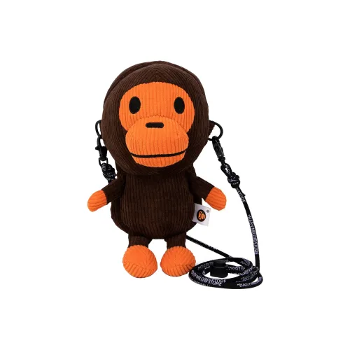 A BATHING APE Polyester Shoulder Bag Crossbody Bag Cell Phone Pouch Regular Women's Brown