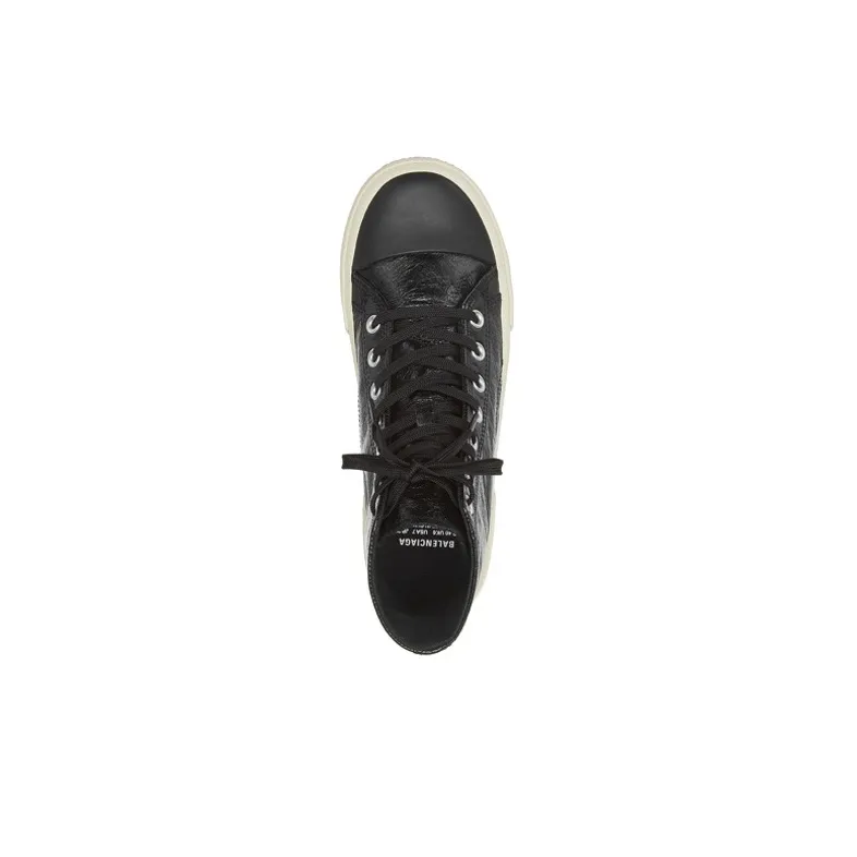 Balenciaga Paris High Top Sneakers 'Black Leather And White Rubber' Women's-4