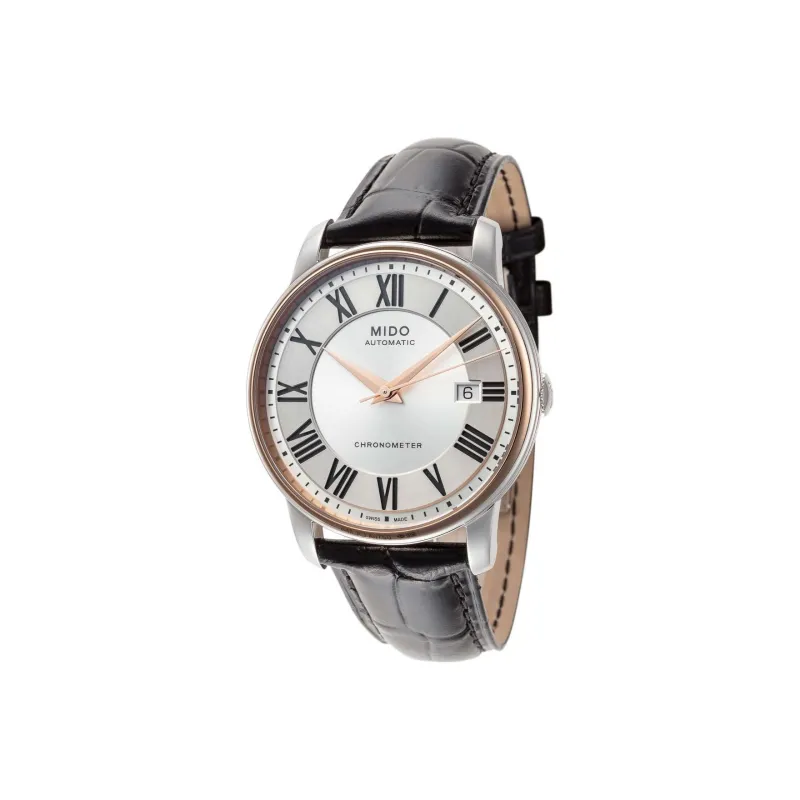 MIDO Baroncelli Collection Automatic Mechanical Movement Men's Watches Watch 39mm Silver Dial Cowhide Strap-2