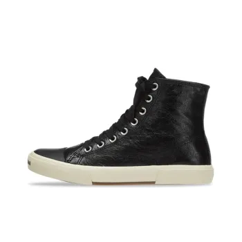 Balenciaga Paris High Top Sneakers 'Black Leather And White Rubber' Women's
