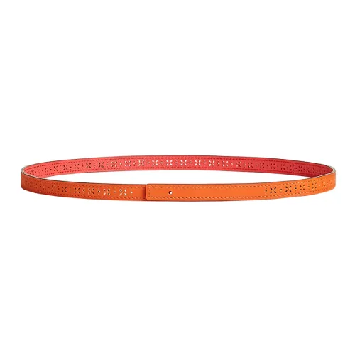 HERMES Leather Belts Women's Orange/Pink