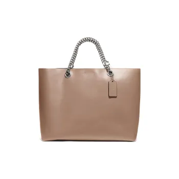 COACH Central Calfskin Tote Bag Shopping Bag Shoulder Bag Handbag Large Size Women's Taupe