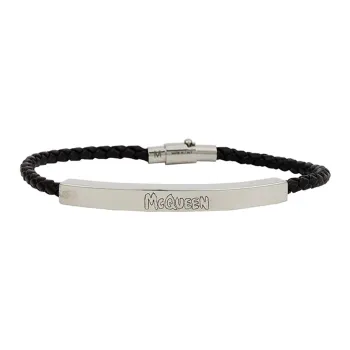 Alexander McQueen Graffiti Logo Engraved Bracelet