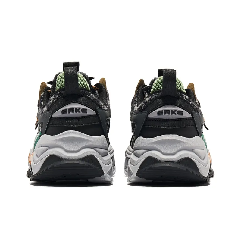 Erke Dijiang Anti Slip Wear Resistant Low Top Running Shoes Men's Gray Black-3