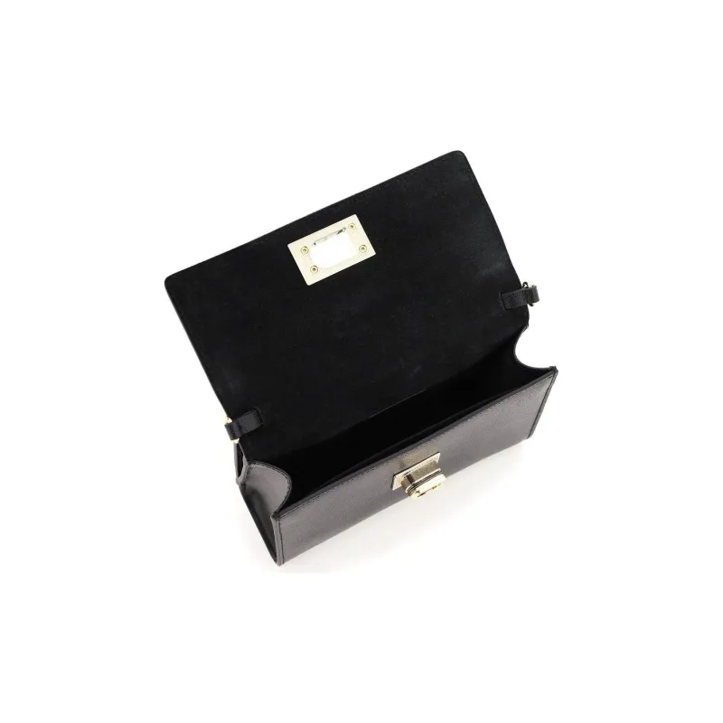 Furla 1927 Collection Textured Leather Shoulder Bag, Crossbody Bag, Handbag Tubas Women's Black-3