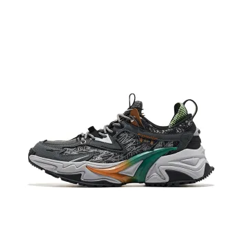 Erke Dijiang Anti Slip Wear Resistant Low Top Running Shoes Men's Gray Black