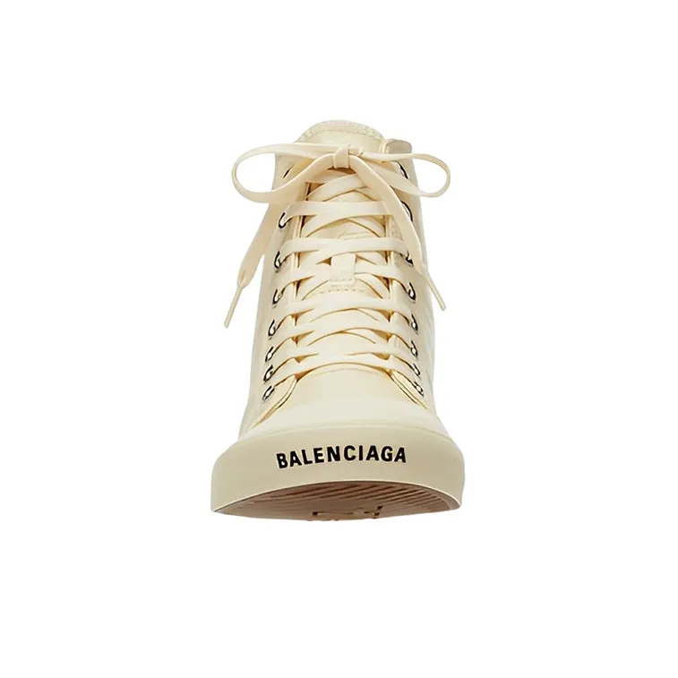 Balenciaga Paris High Top Sneakers 'Beige Leather And Beige Rubber'-2