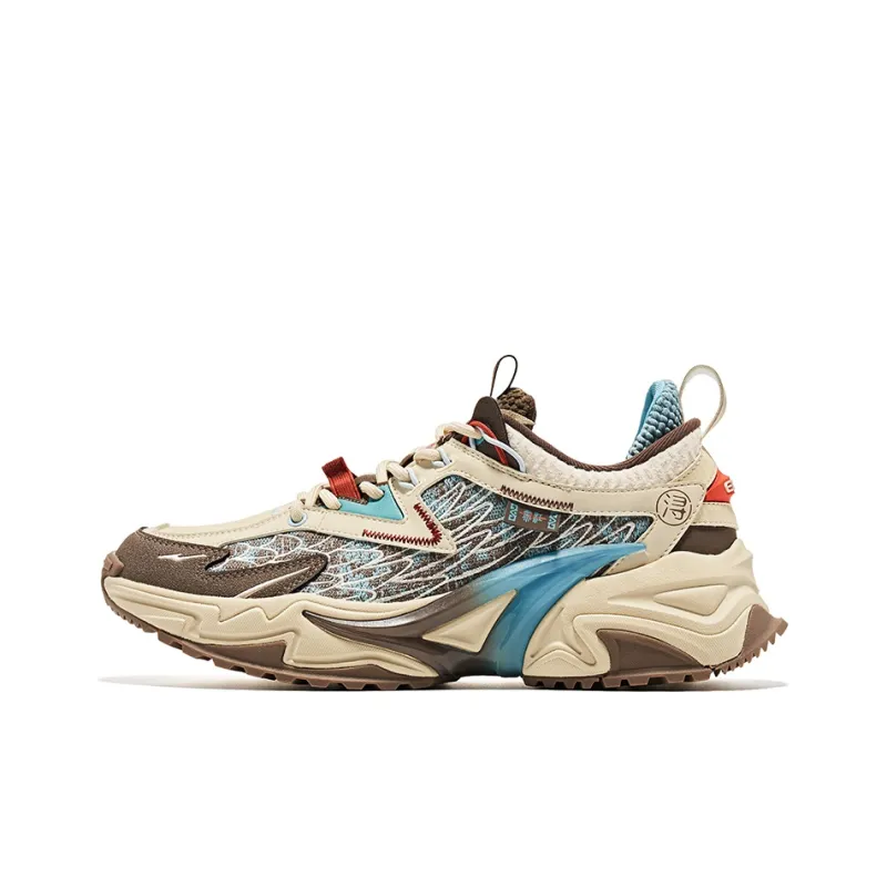 Erke Dijiang Low-Top Running Shoes Men's Beige Brown-0