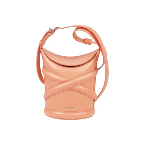 Alexander McQueen THE CURVE BAG Smooth Calf Leather Bucket Bags Shoulder Bag Crossbody Bag Women's Apricot