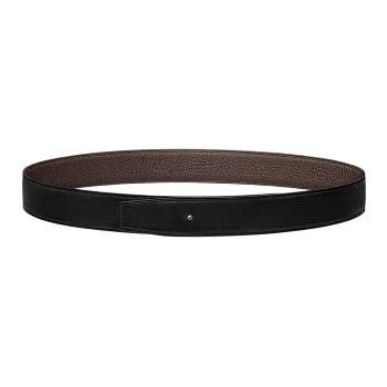 HERMES Togo Cow Leather Belts Women's Dark Chocolate Width 3.2cm