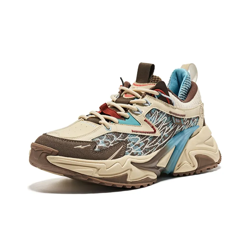 Erke Dijiang Low-Top Running Shoes Men's Beige Brown-2