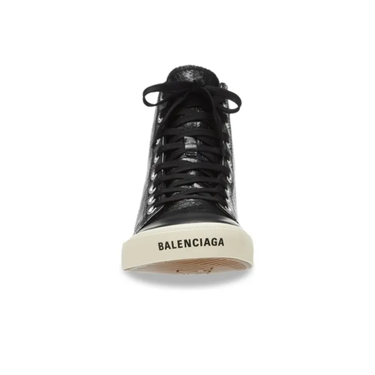 Balenciaga Paris High Top Sneakers 'Black Leather And White Rubber' Women's-3