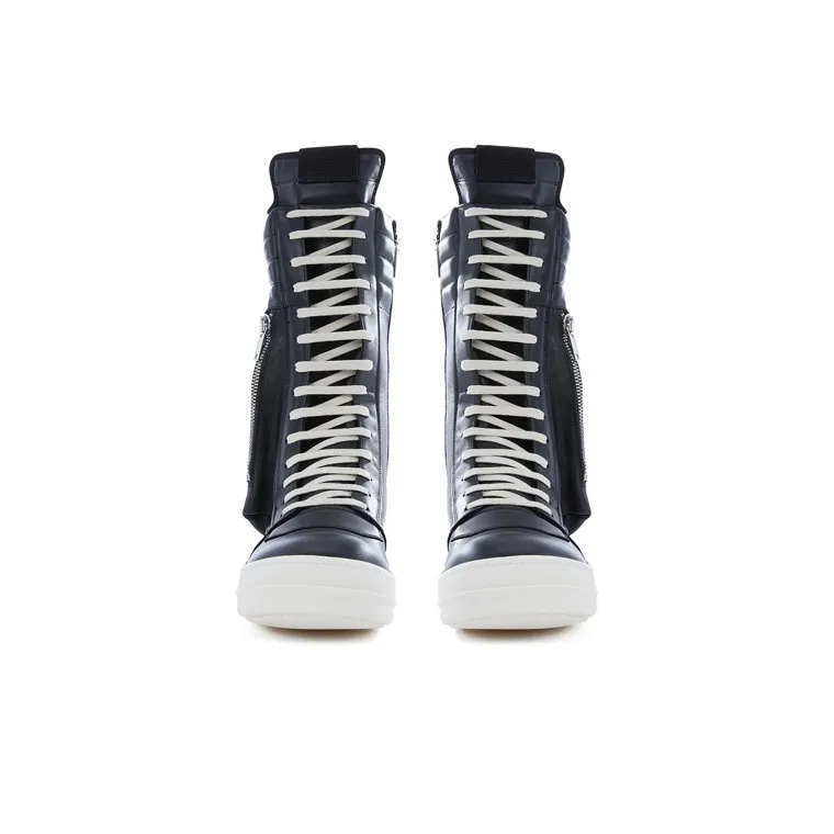 RICK OWENS/RO High Top Stylish Skateboarding Shoes Men's Black-2