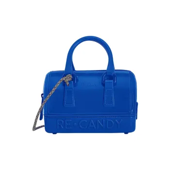 Furla Candy Fabric Boston Bag Shoulder Bag Crossbody Bag Handbag Mini Women's Klein Blue
