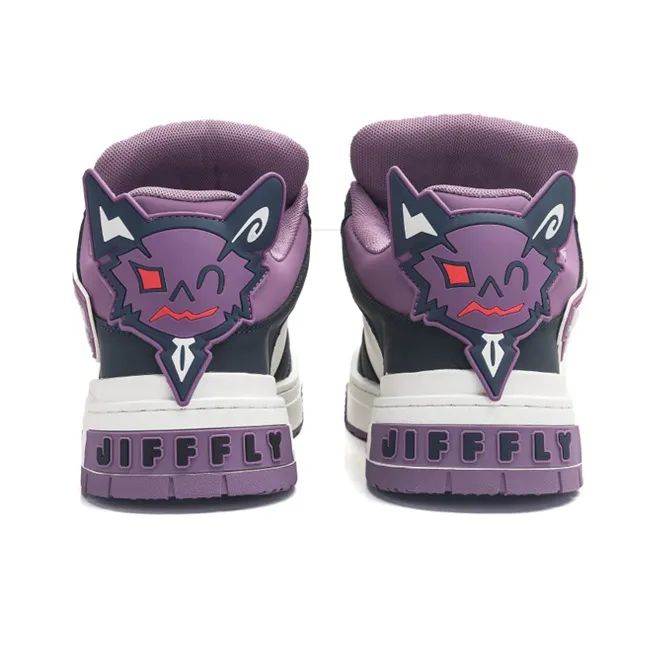 Jifffly Anti Slip And Wear Resistant Height Increasing Low Top Skateboard Shoes Unisex Purple Gray-5
