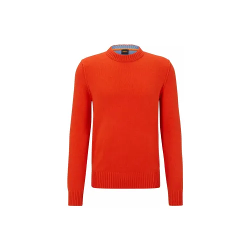 HUGO BOSS Sweaters Men Orange