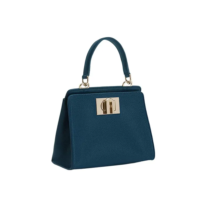 Furla 1927 Collection Leather Tote Bag Shopping Bag Shoulder Bag Crossbody Bag Handbag Mini Women's Turquoise-1