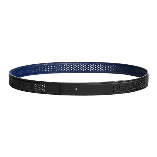 HERMES Leather Belts Women's Black/Sapphire Blue