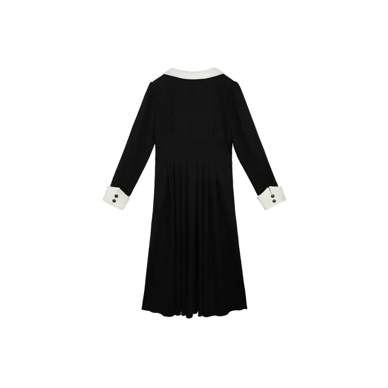 BSEVENI Long-Sleeved Dresses Women's Black-1