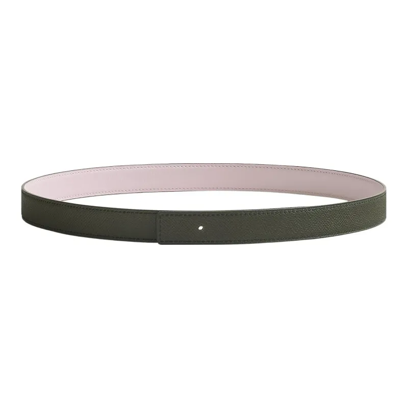 HERMES Leather Belts Women's Pink/Black-1