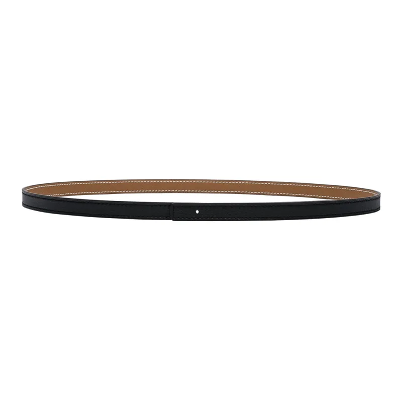 HERMES Minimalist Style Fashion Versatile Smooth Buckle Leather Belts Women's Width: 1.3cm-0