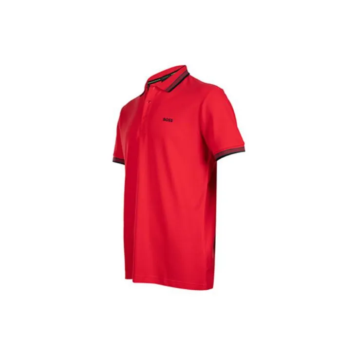 HUGO BOSS Men's Paddy Pique Polo Shirt Red-2