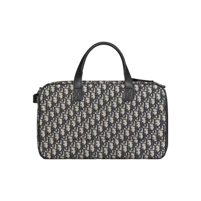DIOR Hit The Road Oblique Print Patchwork Smooth Cow Leather Pet Bag Handbag Unisex Beige/Black-1