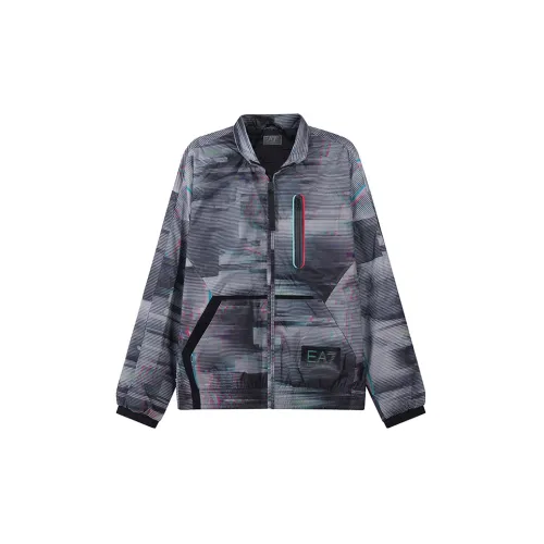 EMPORIO ARMANI Jackets Men Floral Grey Stripes