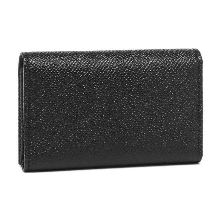 BVLGARI Grain Calfskin Key Pouch Men's Black-2