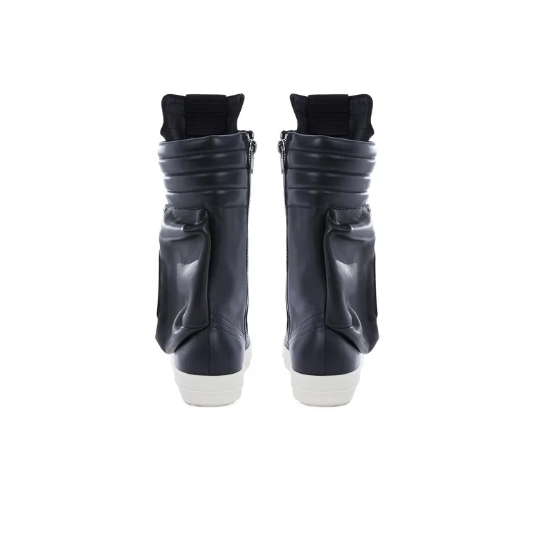 RICK OWENS/RO High Top Stylish Skateboarding Shoes Men's Black-3