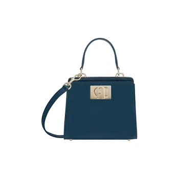 Furla 1927 Collection Leather Tote Bag Shopping Bag Shoulder Bag Crossbody Bag Handbag Mini Women's Turquoise