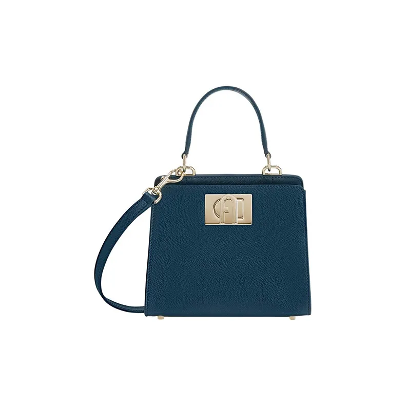Furla 1927 Collection Leather Tote Bag Shopping Bag Shoulder Bag Crossbody Bag Handbag Mini Women's Turquoise-0