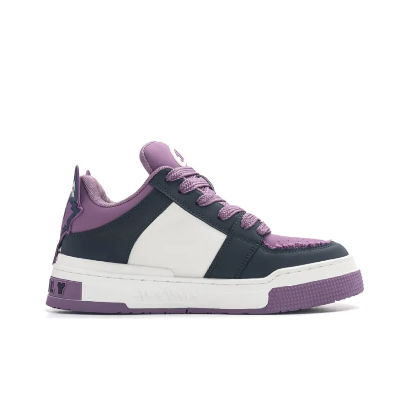 Jifffly Anti Slip And Wear Resistant Height Increasing Low Top Skateboard Shoes Unisex Purple Gray-2
