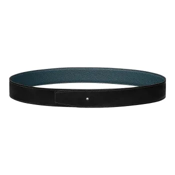 HERMES Leather Belts Women's Black/Dark Blue