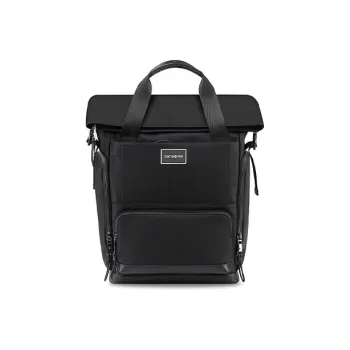 SAMSONITE Microfiber Synthetic Leather Backpack Medium Size Unisex Black/Khaki