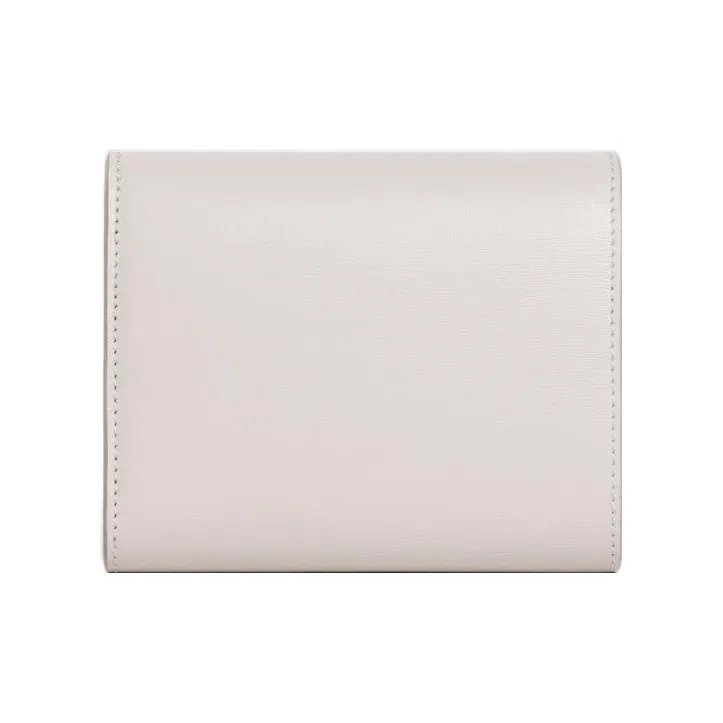 CELINE Triomphe Shiny Cow Leather Wallet Small Size Women's Chalk White-2