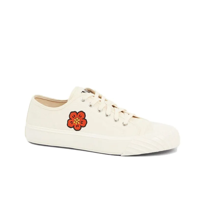KENZO School Low Top Trainers Cream-2