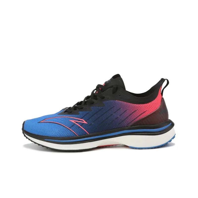 Anta Running Collection Cushioned Slip Resistant Abrasion Resistant Low Top Running Shoes Men's Blue Red-0