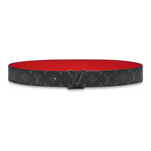 LOUIS VUITTON Leather Belts Men's Width 4cm