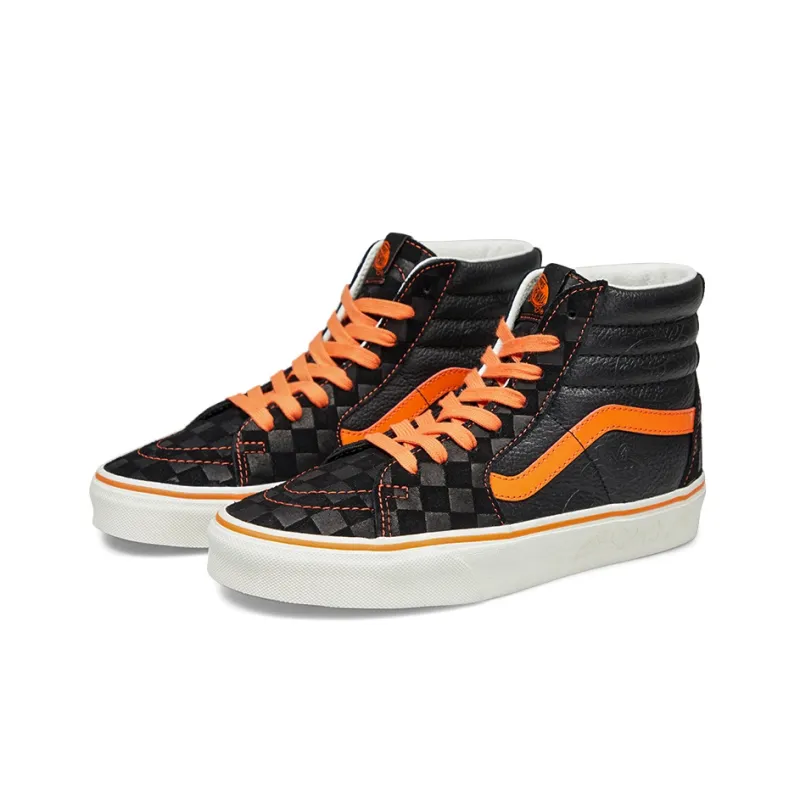 Miro&Wujo x Vans SK8 Year Of The Rabbit Limited Anti Slip Wear Resistant High Top Skateboard Shoes Unisex Black Orange-2