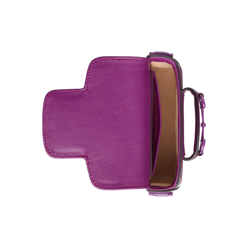 GUCCI Horsebit 1955 Leather Shoulder Bag, Crossbody Bag, Handbag Extra Mini Women's Purple-7
