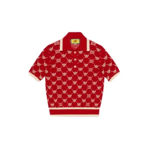 Adidas X GUCCI Polo Shirts Men Red