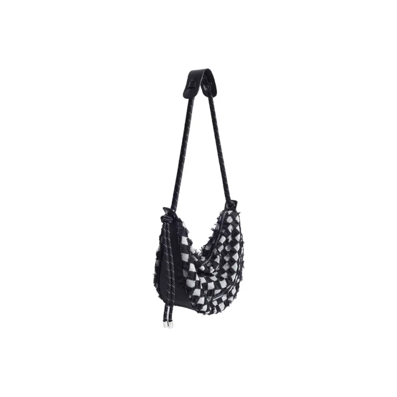 BAGSMART Denim Fringe Bag Shoulder Bag Women's Black-1