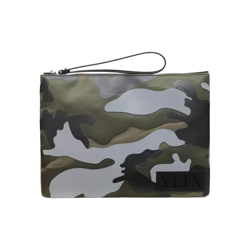 Valentino Leather Clutch Unisex Camouflage-0