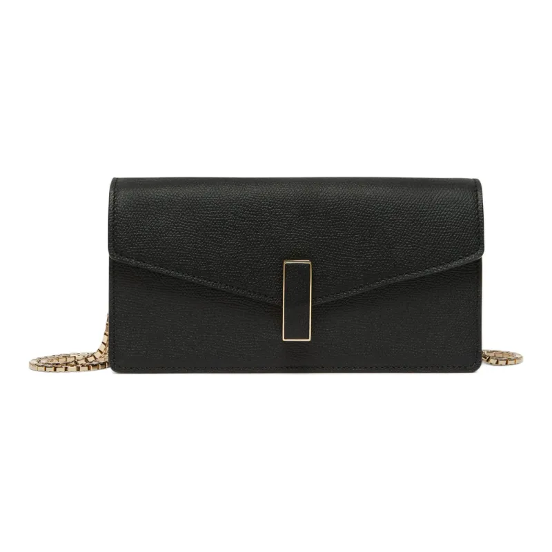Valextra Iside Calfskin One Shoulder Crossbody Clutches Regular Women's Black-0