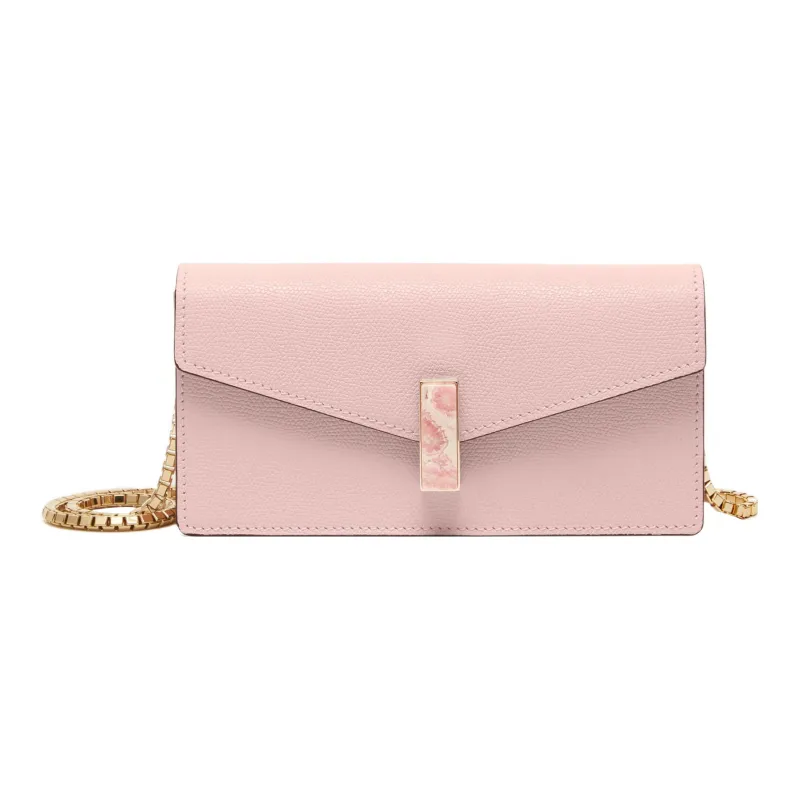Valextra Iside Calfskin One Shoulder Crossbody Clutch Women's Pink-0